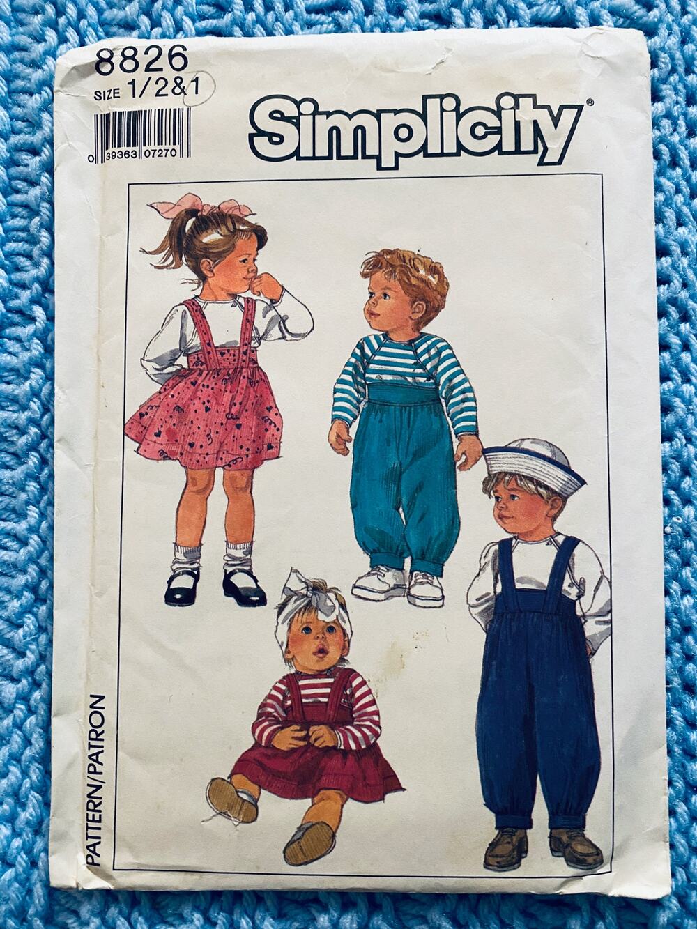 Simplicity sewing pattern  8826  kids overall romper dress